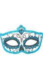 Wit blauw day of the dead oogmasker