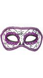 Wit paars day of the dead oogmasker