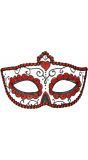 Wit rood day of the dead oogmasker