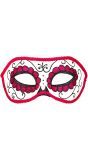 Wit roze day of the dead oogmasker