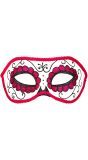 Wit roze day of the dead oogmasker