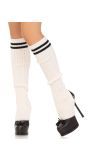 Witte Beenwarmers met strepen dames