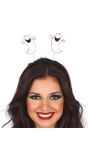 Witte spoken met springveren haarband halloween