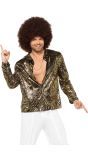 Zebra disco blouse goud