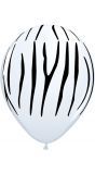 Zebraprint witte ballonnen 25 stuks