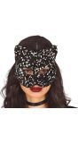 Zilver glitter masker kat