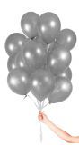 Zilveren ballonnen met lint 30 stuks 23cm