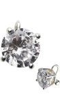 Zilveren diamant oorbel
