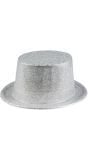 Zilveren glitter hoge hoed
