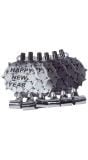 Zilveren Happy New Year fluitjes 6 stuks