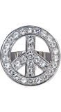 Zilveren hippie peace ring