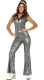 Zilveren jumpsuit disco