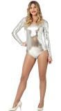 Zilveren leotard dames