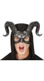 Zilveren oogmasker met horens