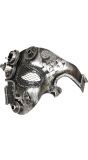 Zilveren steampunk half-gezichts masker