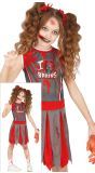 Zombie cheerleader jurk halloween kind