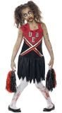 Zombie cheerleader outfit zwart rood