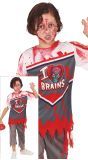 Zombie rugbyspeler kostuum halloween kind