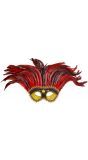 Zwart goud maya oogmasker met rode veren