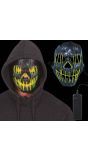 Zwart lachende schedel verlicht masker halloween