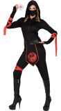 Zwart-rode ninja outfit dames