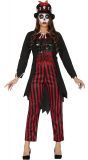Zwart rood gestreepte voodoo outfit