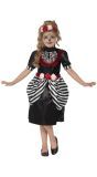 Zwarte dia de los muertos meisjes outfit