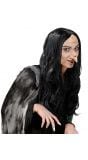 Zwarte heksen pruik lang haar