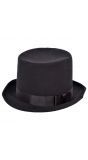 Zwarte hoge hoed met strik