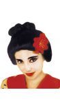 Zwarte japanse Geisha pruik