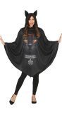 Zwarte kat poncho dames