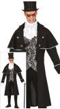 Zwarte koetsiersmantel halloween heren