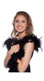 Zwarte luxe veren boa 180cm
