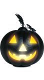 Zwarte metalen pompoen met verlichting halloween