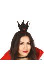 Zwarte mini kroon diadeem halloween