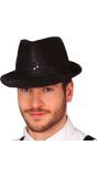 Zwarte pailletten fedora