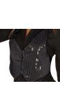 Zwarte pailletten vest dames