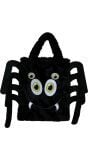 Zwarte pluche spinnen tas 19cm halloween