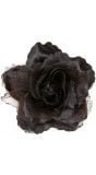 Zwarte roos haarspeld