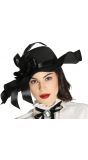 Zwarte victoriaanse hoed vrouwen