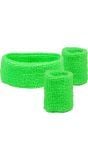 Zweetbandjes set neon groen