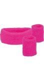 Zweetbandjes set neon roze