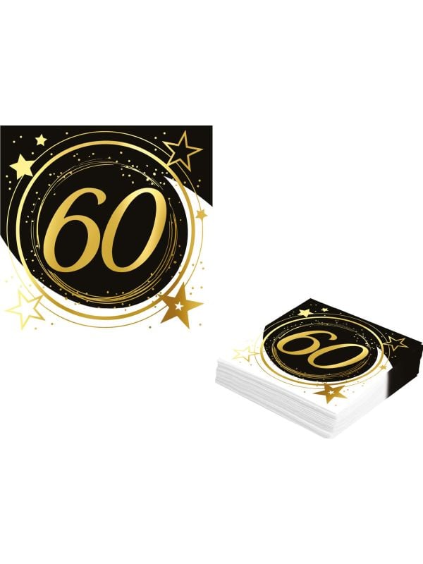 20 papieren servetten 60 jaar