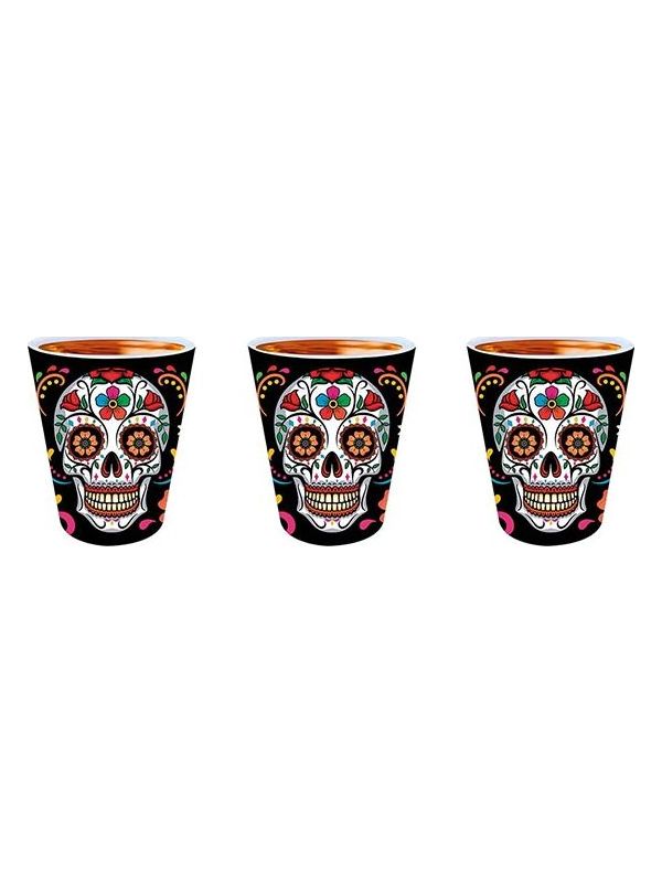 3 shotglaasjes Día de Muertos 5 x 6 cm main product photo