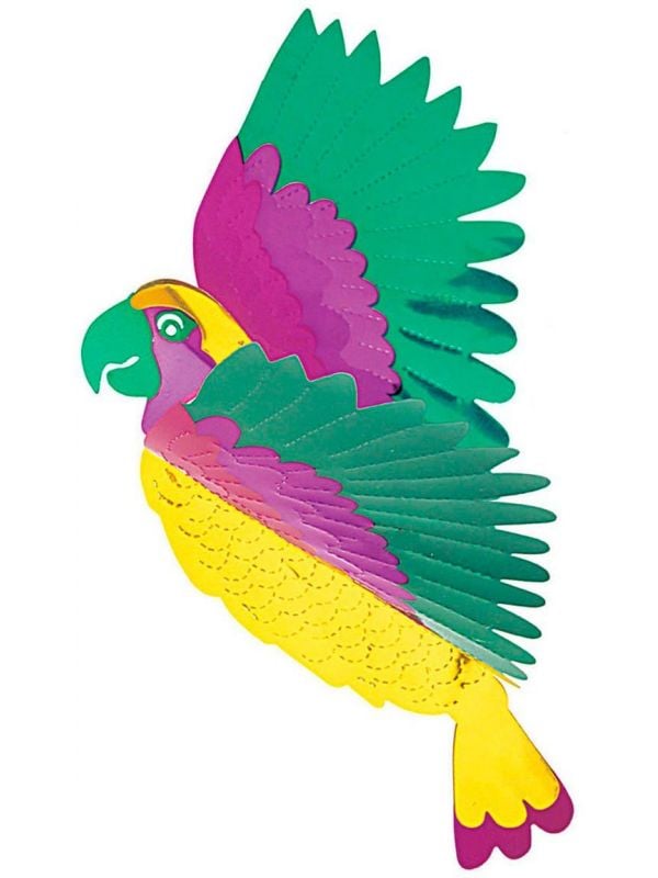 3D papieren papegaai versiering