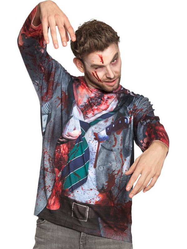 3D shirt bebloede zombie heren