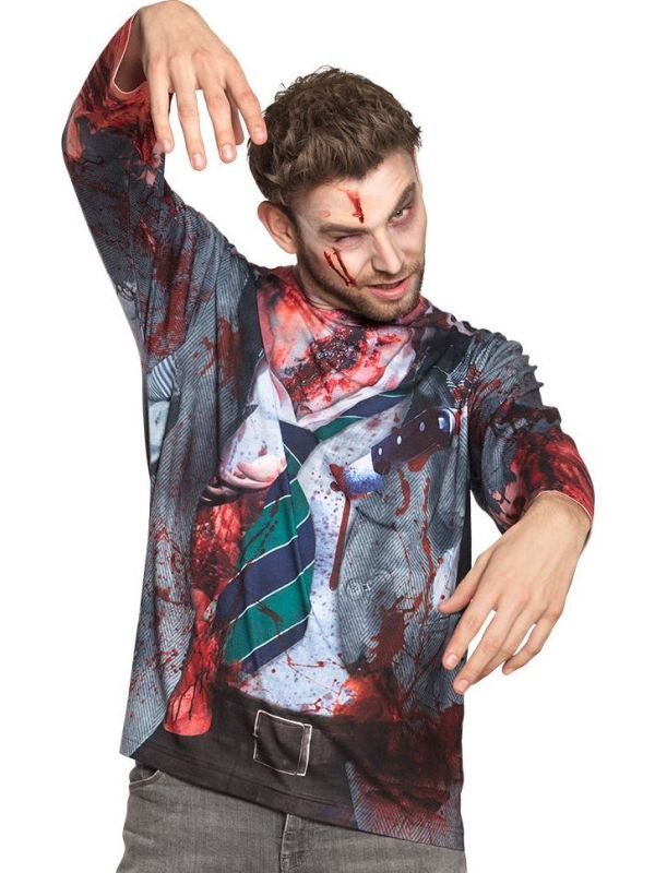 3D shirt bebloede zombie heren