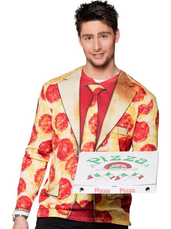 3D shirt pizza heren