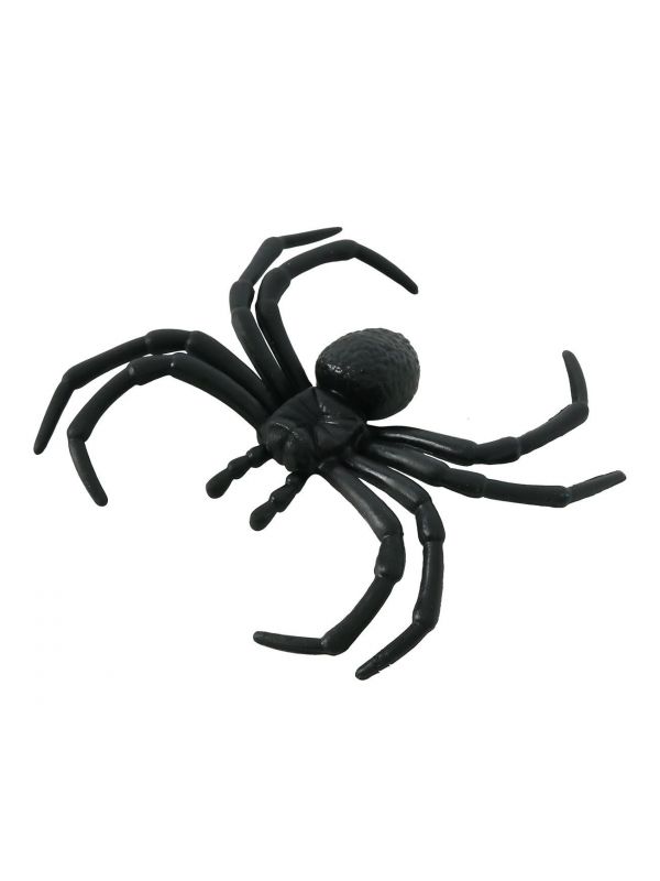 4 stuks plastic spinnen zwart