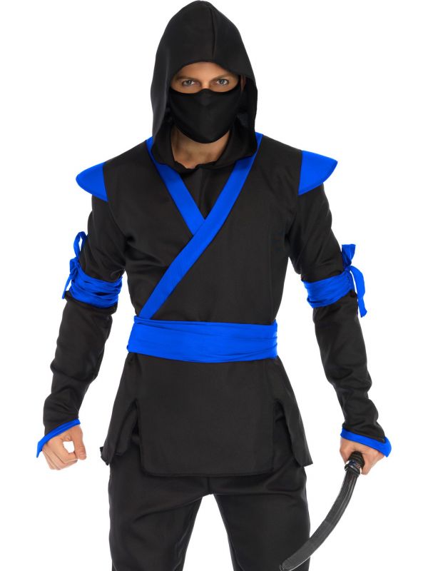 5-delig blauw ninja kostuum